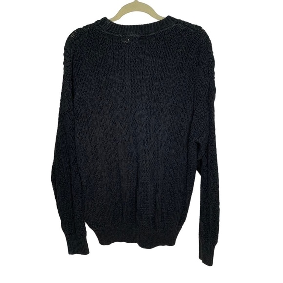 Vintage Peconic Bay Traders Adult MediumMen Pullover Black Sweater 100% Cotton - Picture 3 of 3